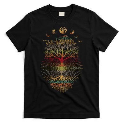 Phases of the Moon Retro 60's 70's Vibe Tree of Life T-Shirt
