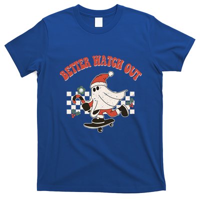 Retro Merry Christmas Hippie Better Watch Out Santa Claus Gift T-Shirt