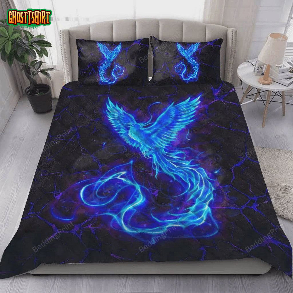 Royal Blue Phoenix Rising Bed Sheets Duvet Cover Bedding Set