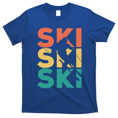 Retro Vintage Skiing Gift For Skiers Gift T-Shirt