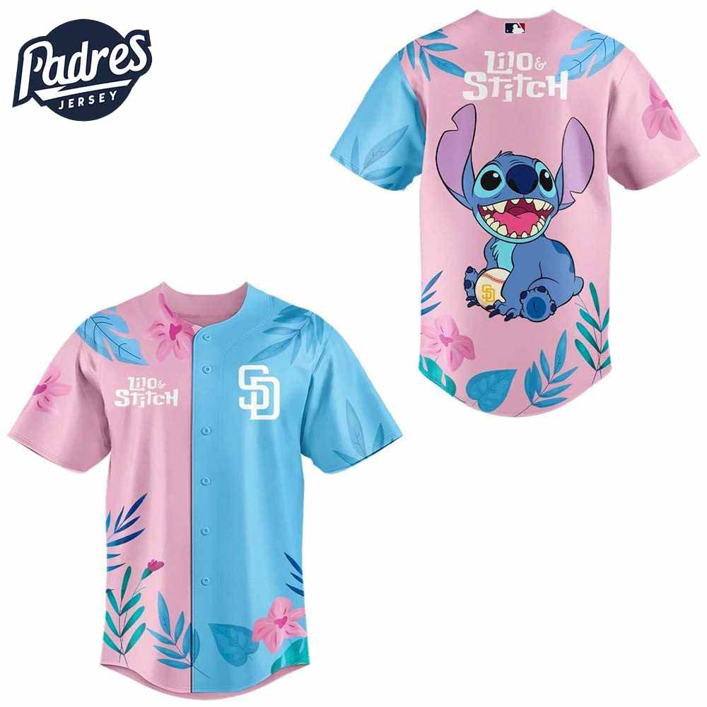 San Diego Padres X Lilo And Stitch 2025 Pink Blue Baseball Jersey - Padres Jersey Oasis: Elevate Your Baseball Style Game