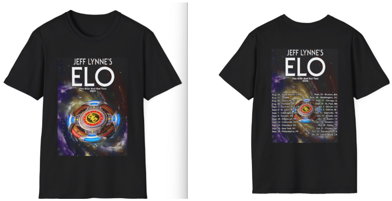 Jeff Lynne's ELO Over and Out FINAL Tour Dates (2024) Shirt