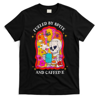 Skeleton Fueled By Spite And Caffeine T-Shirt