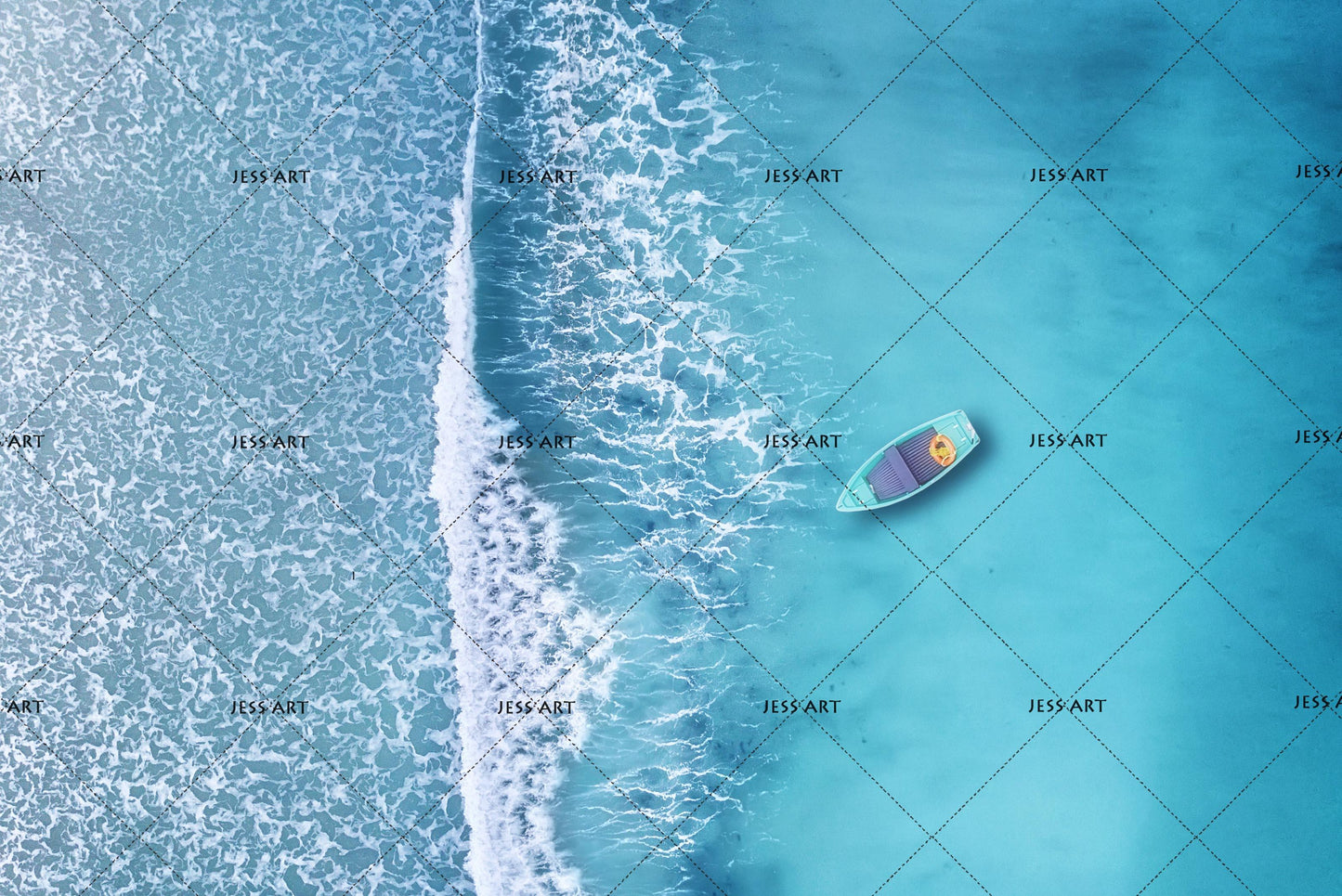 3D Blue Sea Wave Boat Quilt Cover Set Bedding Set Pillowcases 70