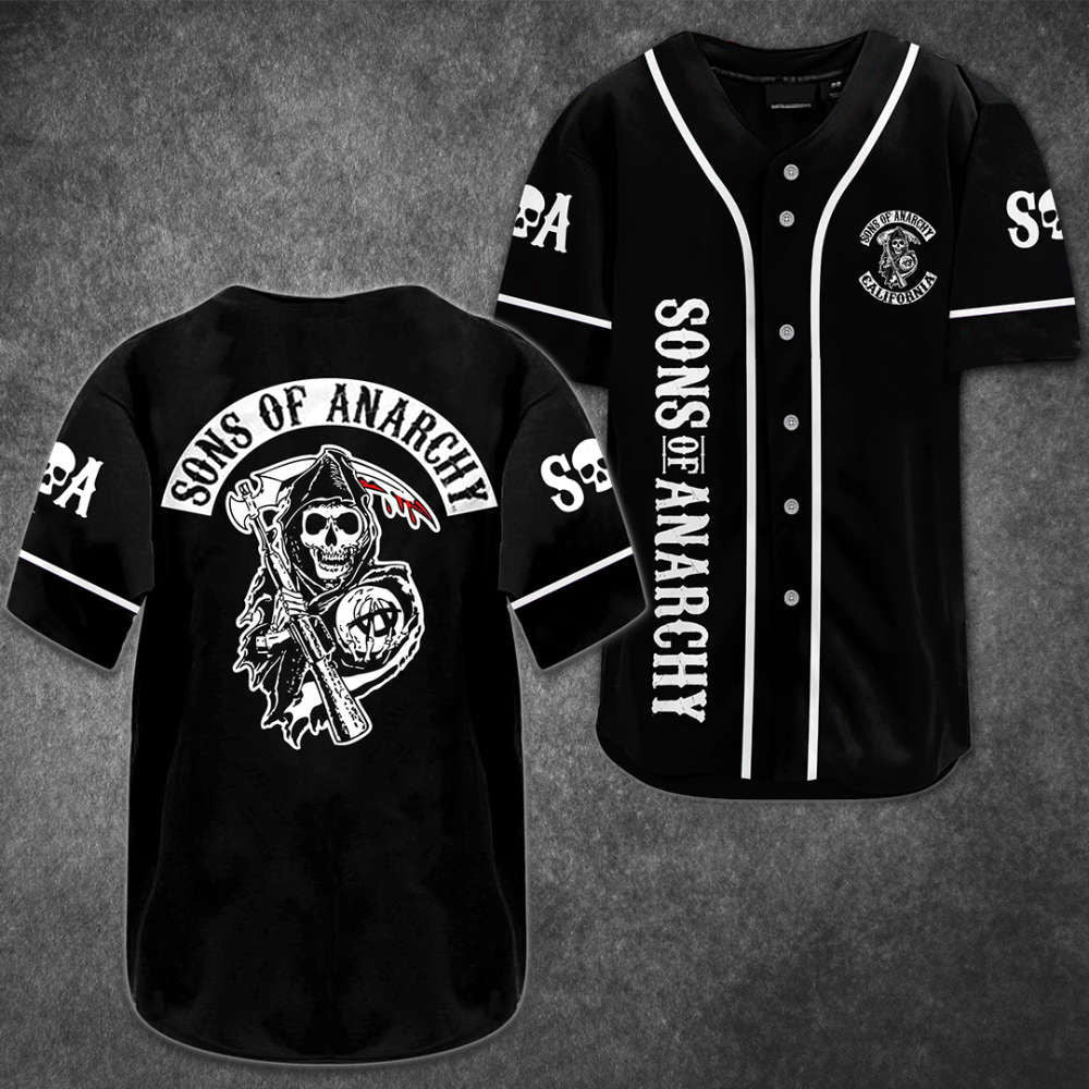 Sons of Anarchy Baseball Jersey: SOA0306L4KD - Authentic Design - Aopprinter