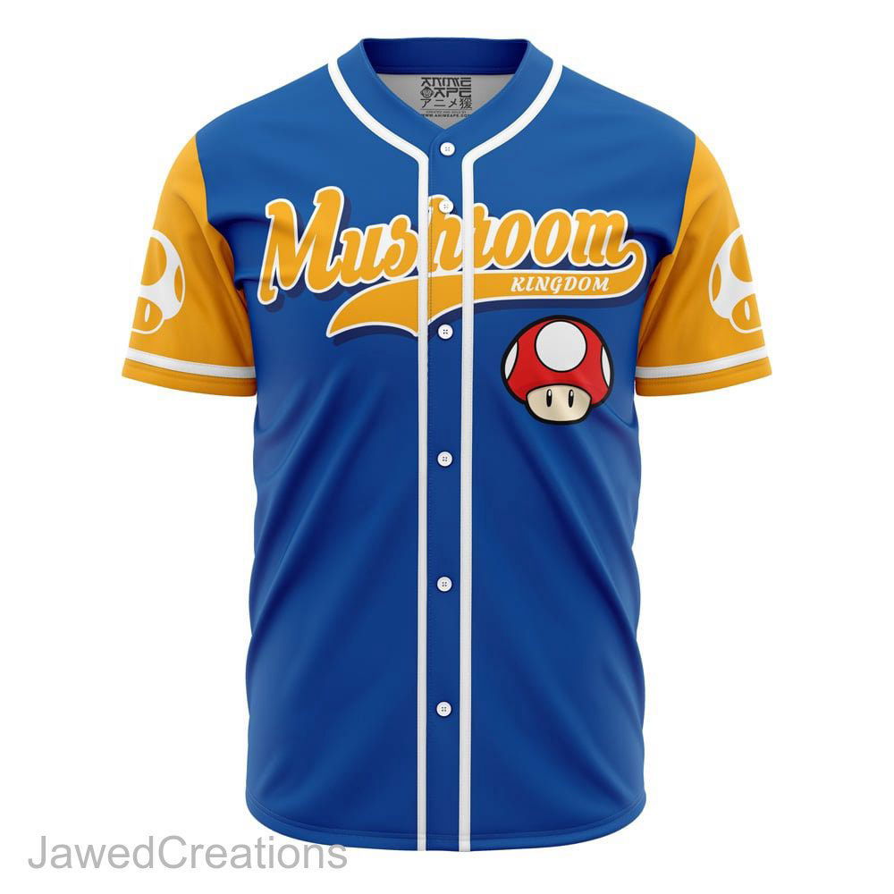 Super Mario Jersey Shirt, Mario Mushroom Baseball Jersey - lylyprint.com
