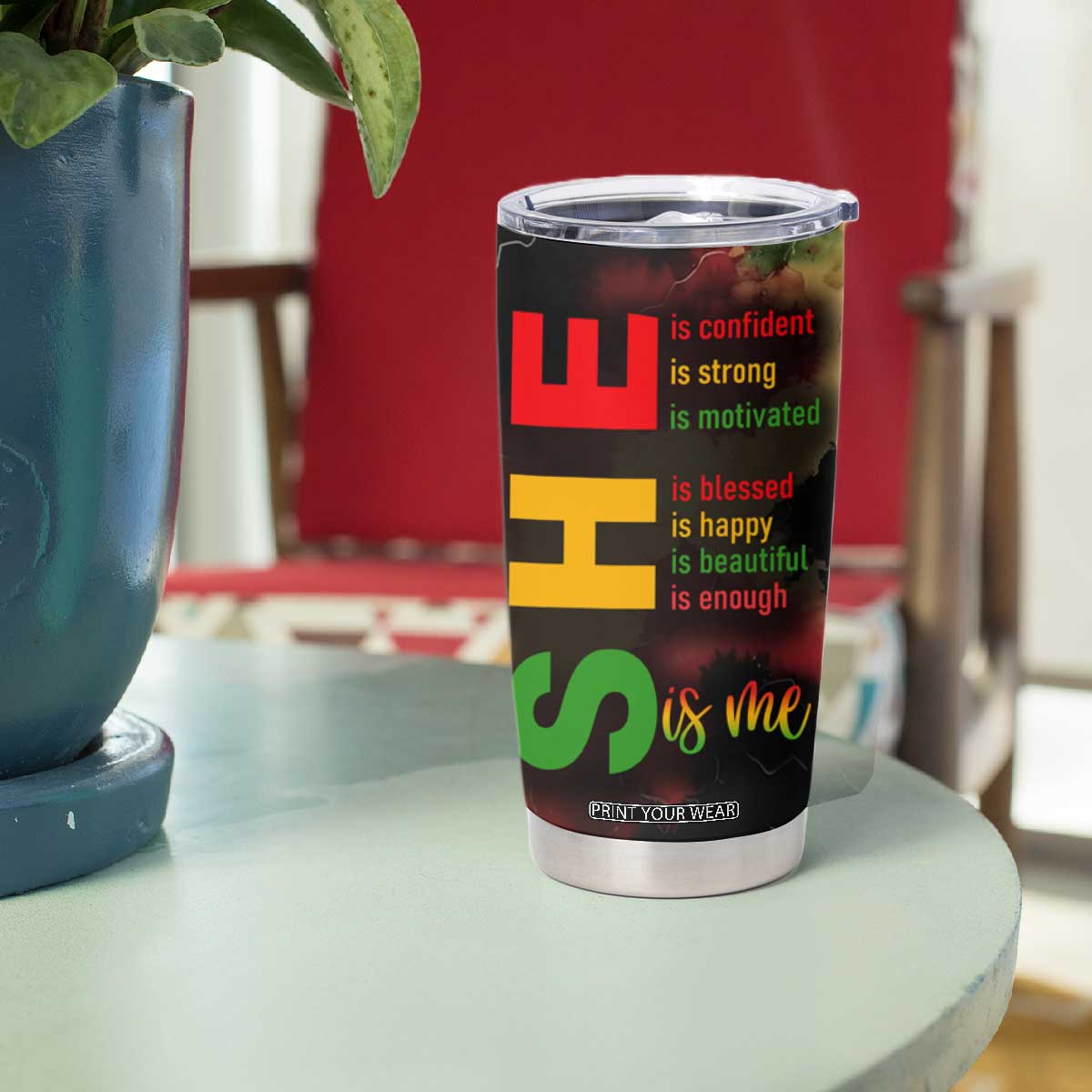 Black Women Tumbler Cup Confident Strong She Is Me Gift For Her TB09