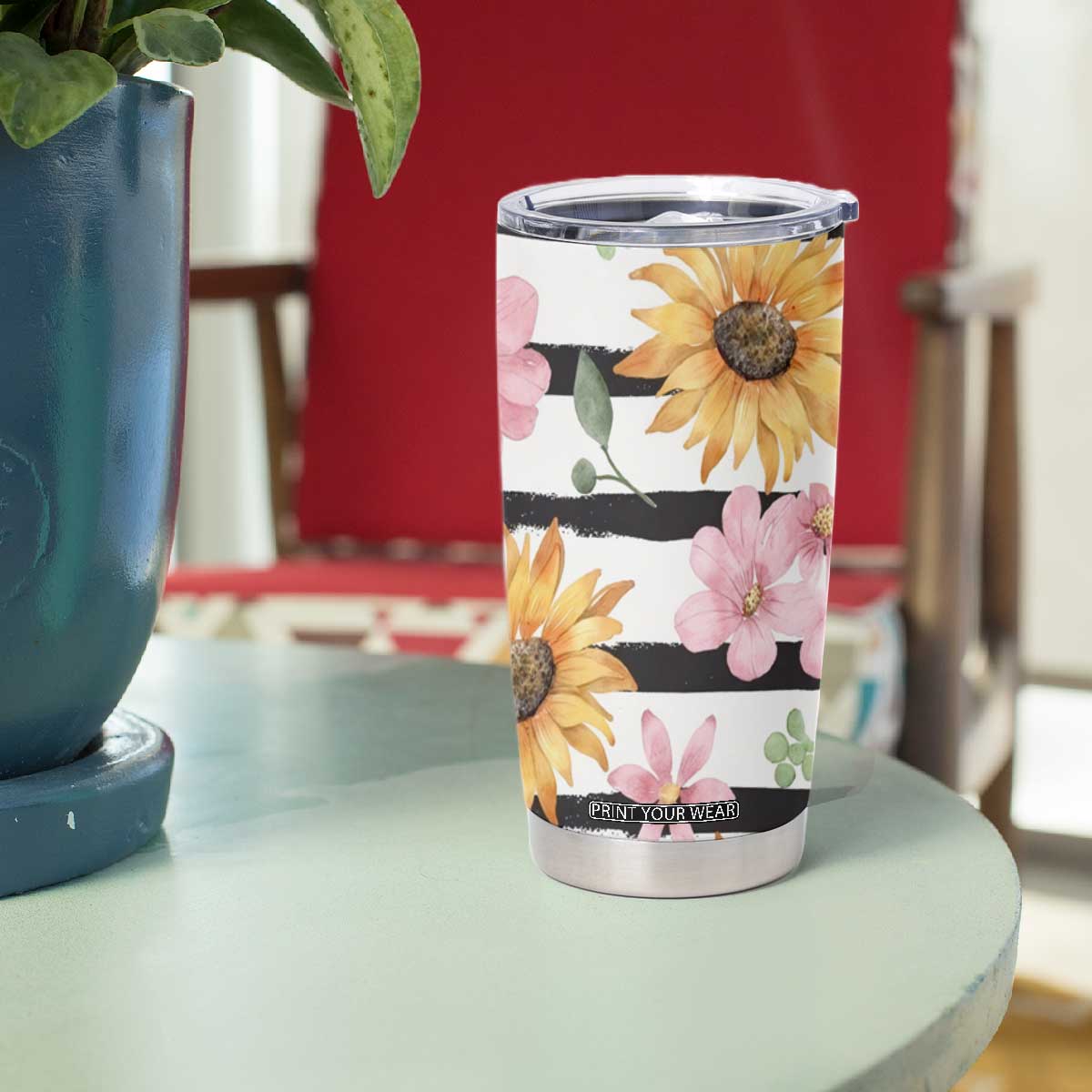 Christian Tumbler Cup Be Still And Know Sunflower Aesthetic TB09