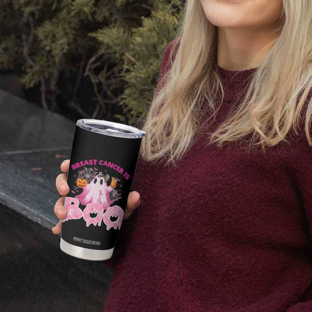 Breast Cancer Awareness Tumbler Cup Pink Ribbon Boojee Halloween Support The Fighters TB10