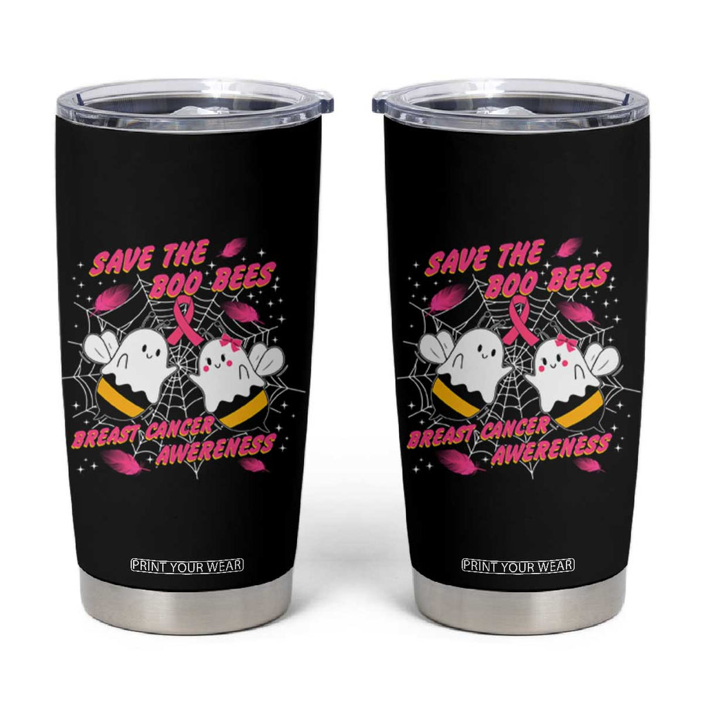 Breast Cancer Halloween Tumbler Cup Pink Ribbon Save The Boobees Boo Bees TB10