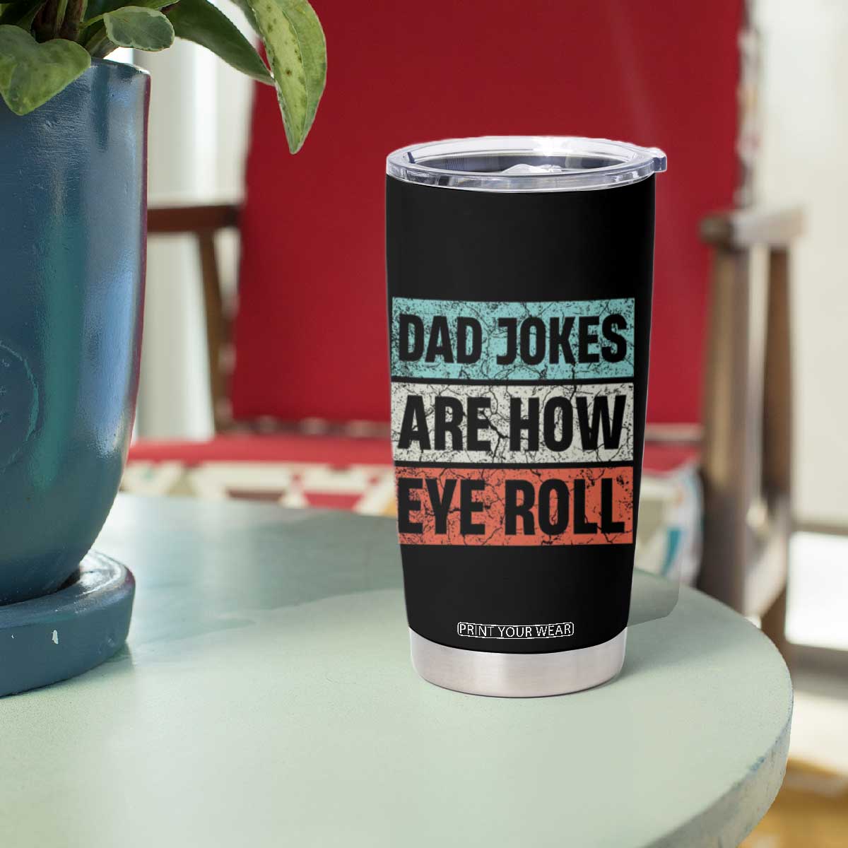 Christmas Gifts for Dad Tumbler Cup Dad Jokes Are How Eye Roll, Funny Father's Day Pun TB10