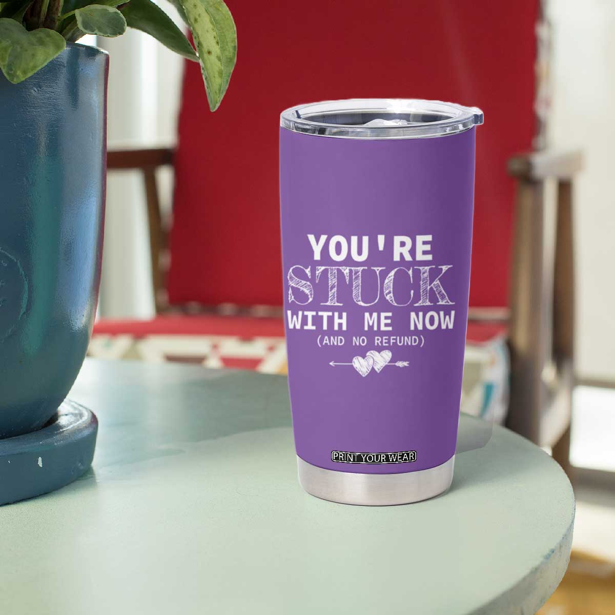 Anniversary Valentines Day Gifts Tumbler Cup You're Stuck With Me Gift for Girlfriend TB10