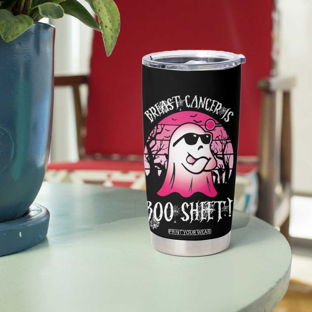 Breast Cancer Is Boo Sheet Tumbler Cup Halloween Pink Ghost TB10