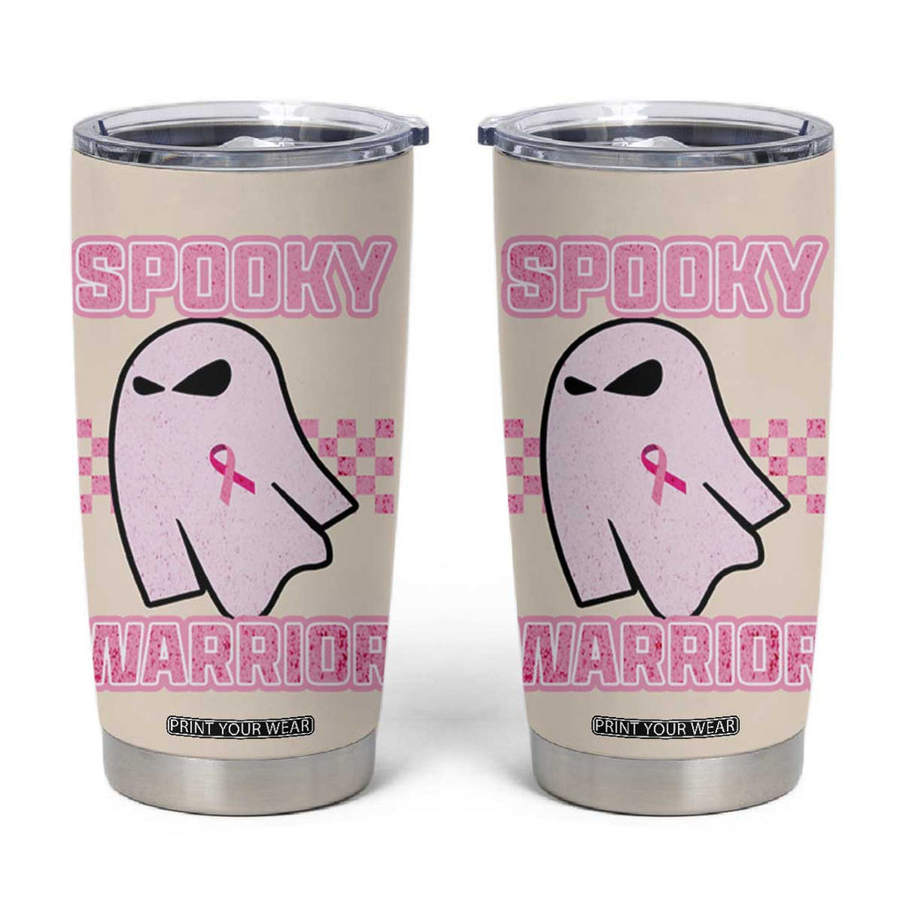 Breast Cancer Awareness Tumbler Cup Pink Ribbon Boojee Halloween Spooky Warriror TB10