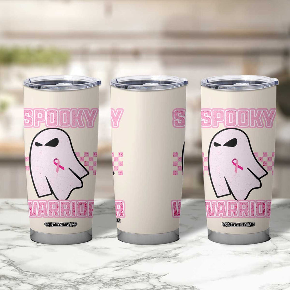 Breast Cancer Awareness Tumbler Cup Pink Ribbon Boojee Halloween Spooky Warriror TB10