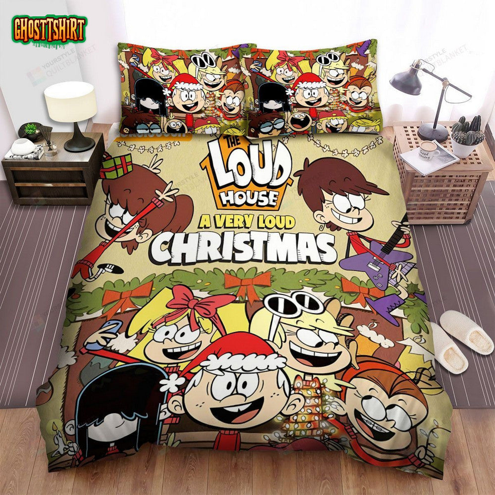 The Loud House The Very Loud Christmas Poster Bed Sheets Spread Duvet Cover Bedding Set