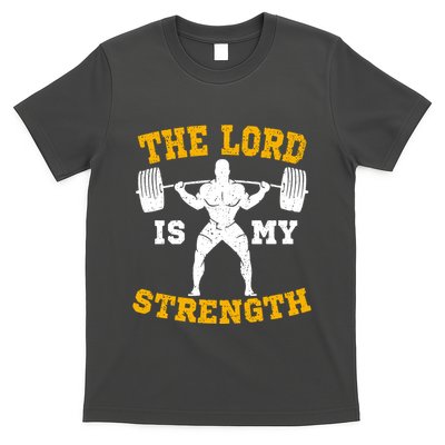 The Lord Is My Strengths Christian Gym Jesus Workout T-Shirt
