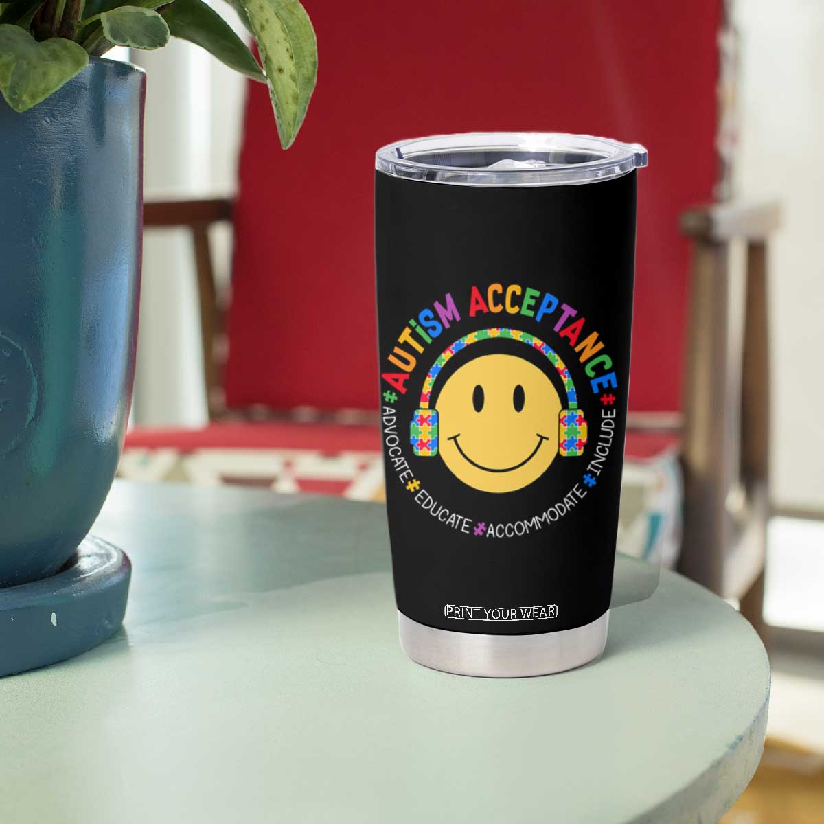 Autism Awareness Acceptance Tumbler Cup Special Education Teacher Kids TS02