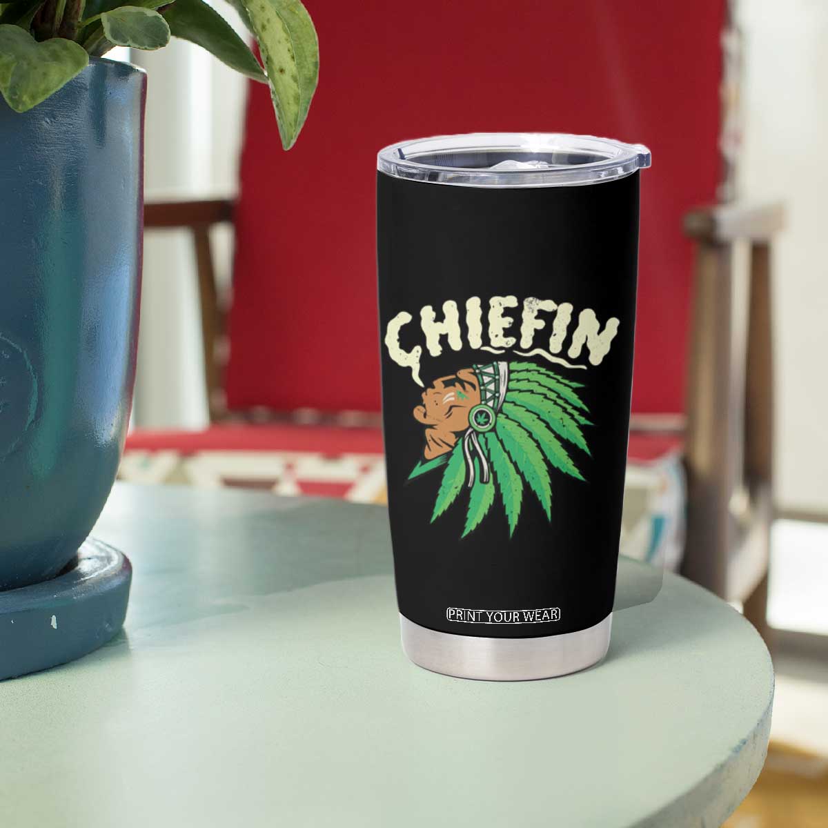 Chiefin Weed Smoking Tumbler Cup Funny 420 Cannabis Pot THC Smoker TS02
