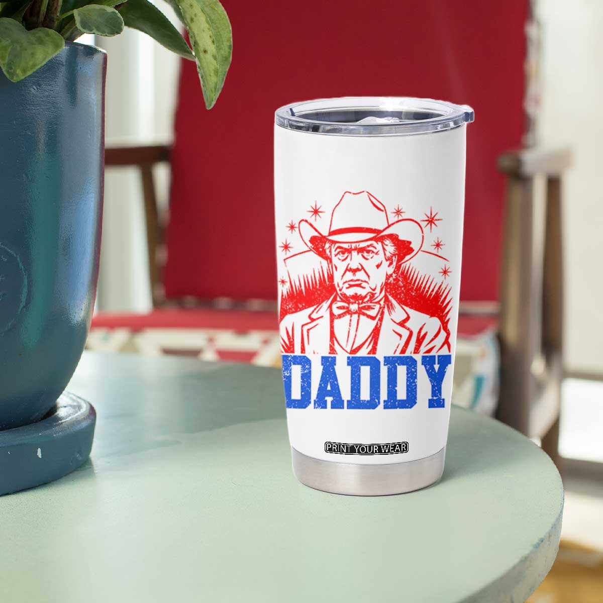 Cowboy Trump Daddy Tumbler Cup Western Politica Patriotic Americans TS02