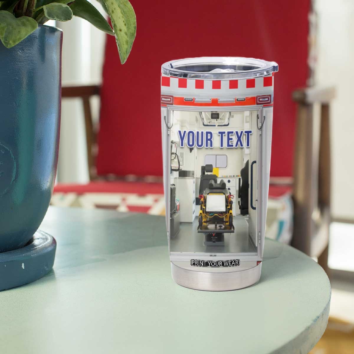 Ambulance Emergency Car Personalized Tumbler Cup TS04
