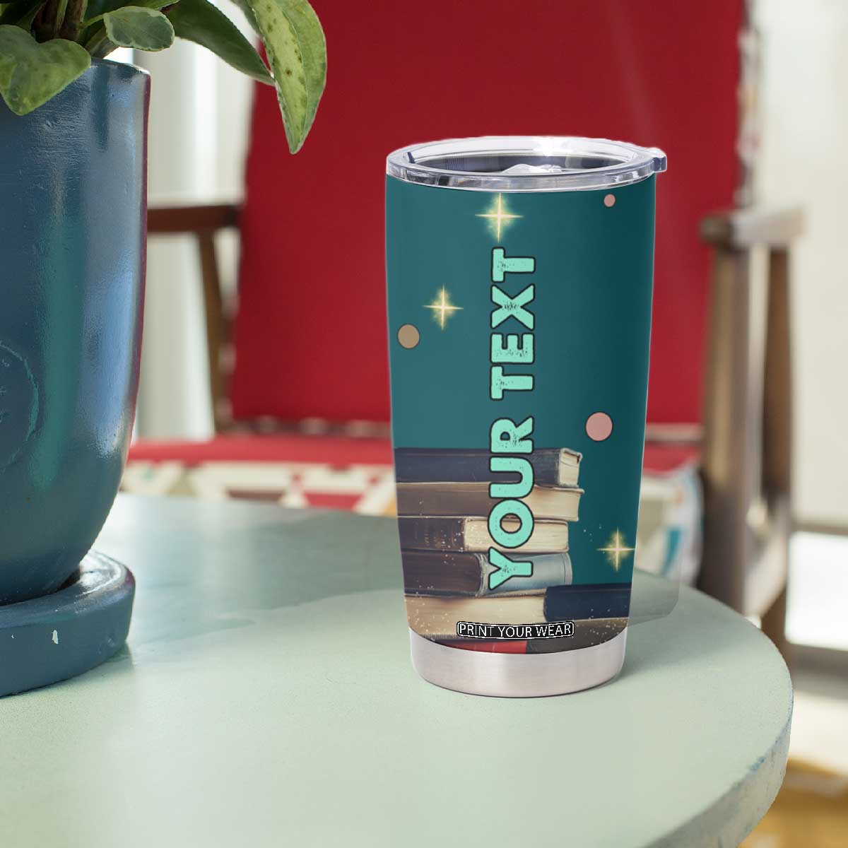 Cute Pug Reading Books Tumbler Cup Personalized TS04