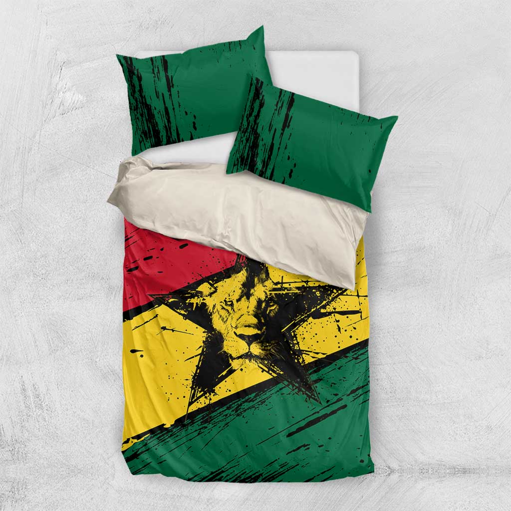 Afro Ghana Lion Bedding Set Star Grunge Style TS04