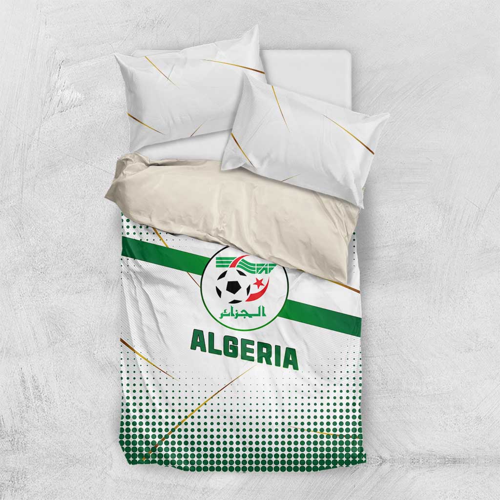 Algeria Soccer Bedding Set with Desert Warriors Text and National Flag Design TS04
