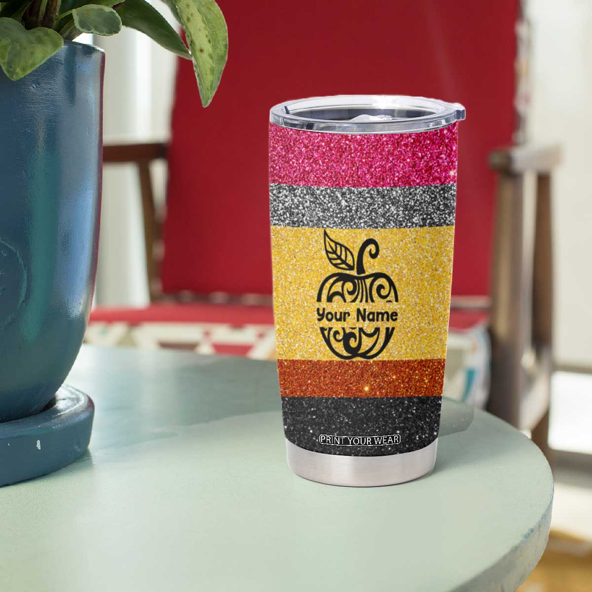 Apple Teacher Personalized Tumbler Cup TS04