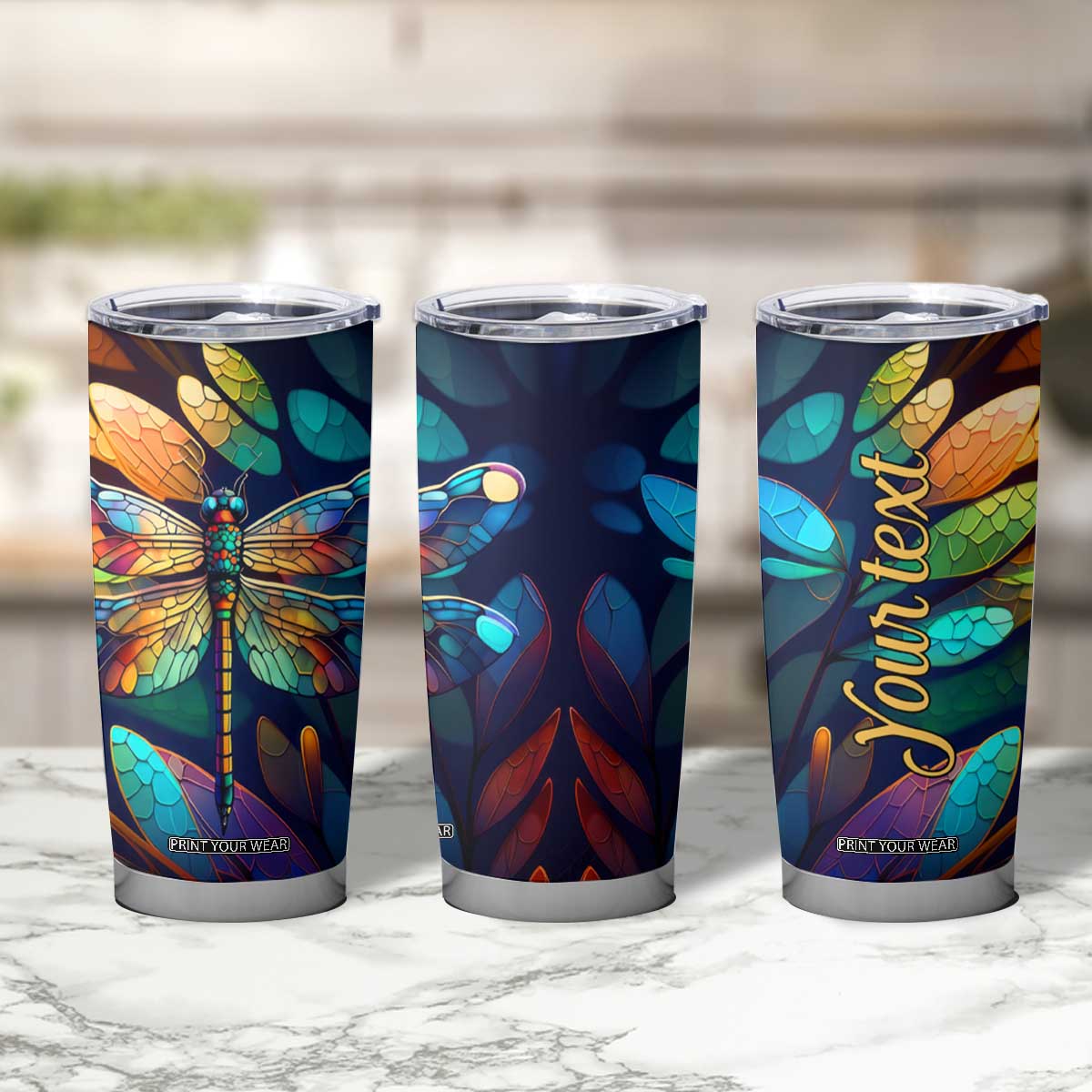Colorful Dragonfly Tumbler Cup Personalized TS04