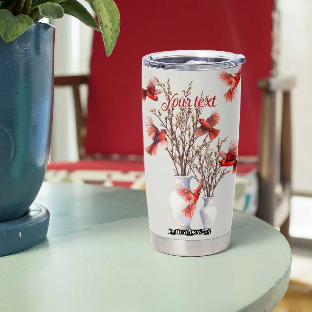 Cardinal Bird In Heaven Tumbler Cup Personalized TS04