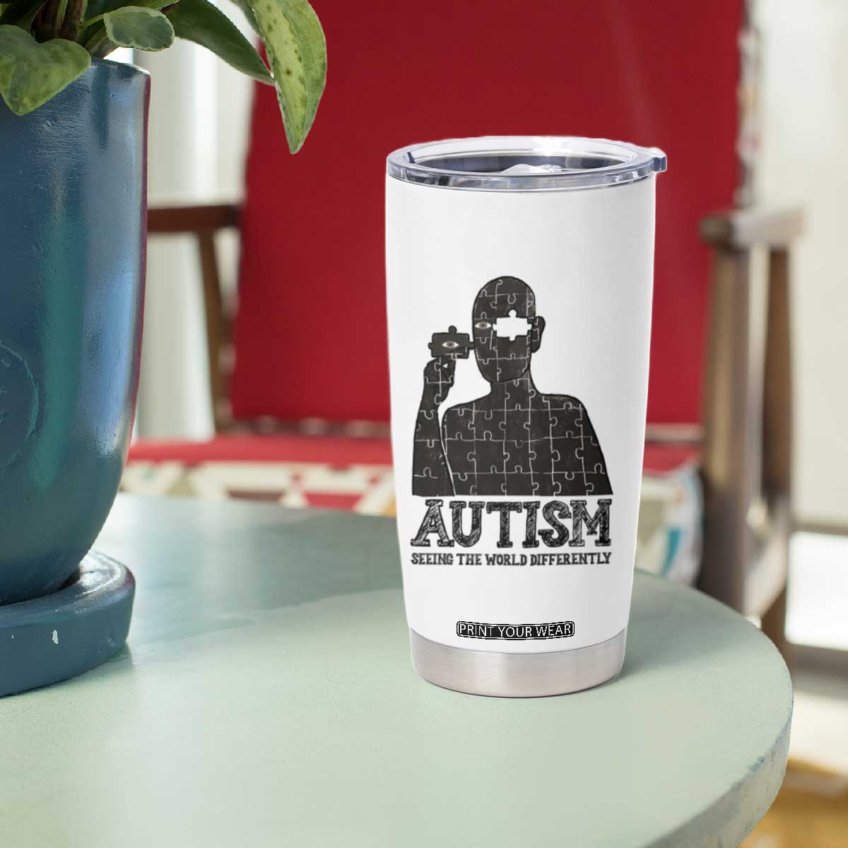Autism Awareness Tumbler Cup Autistic Seeing The World From A Different Angle Aesthetic TS09