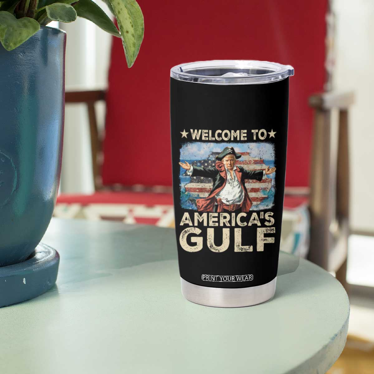America's Gulf Mexico Tumbler Cup Presdent Trump Pirate TS10