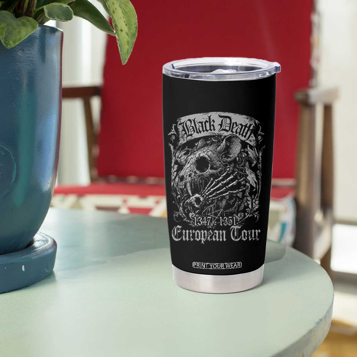 Black Death European Tour Tumbler Cup Plague Rat Medieval History Gothic TS11