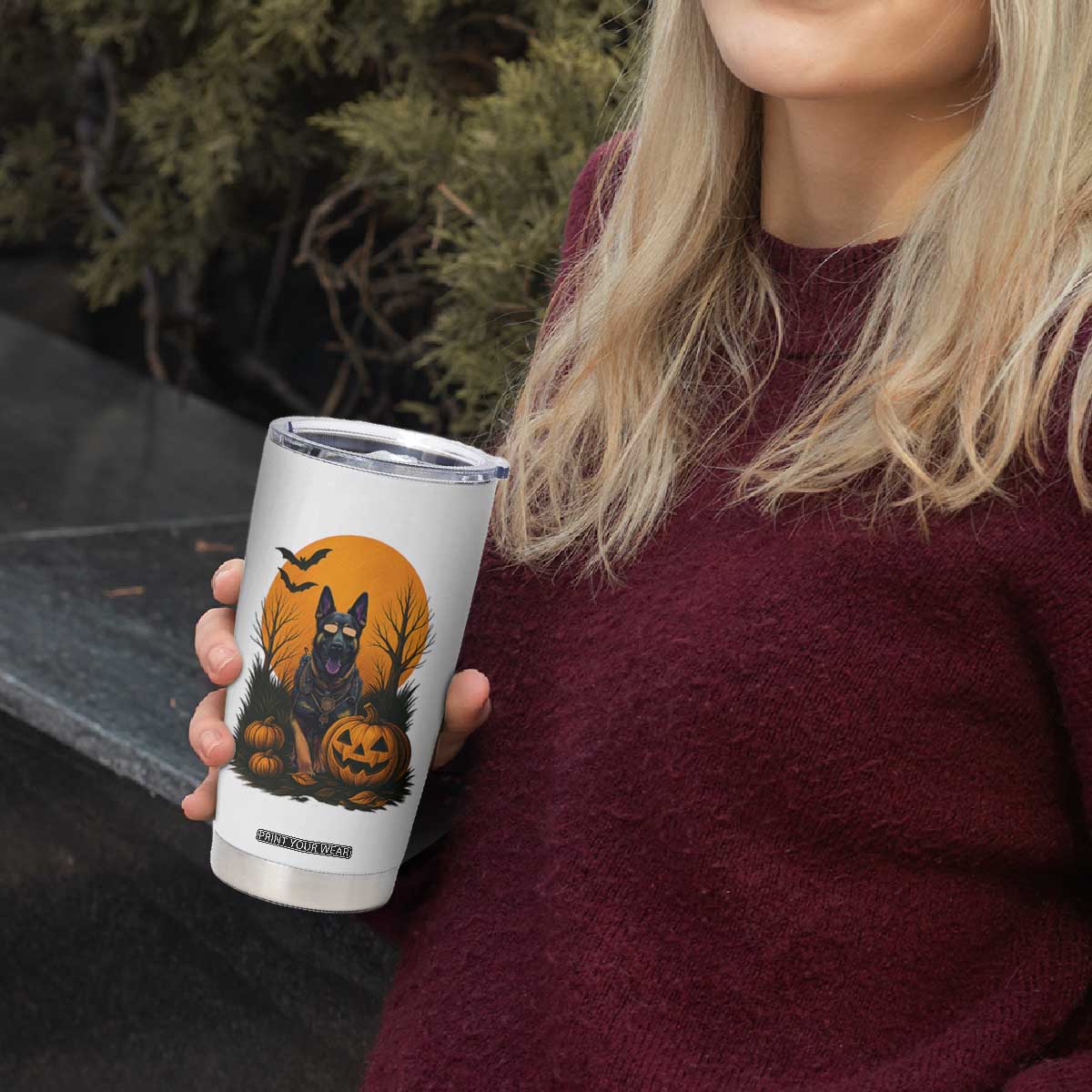 Cool German Shepherd Police Dog Celebrate Halloween Tumbler Cup TS12