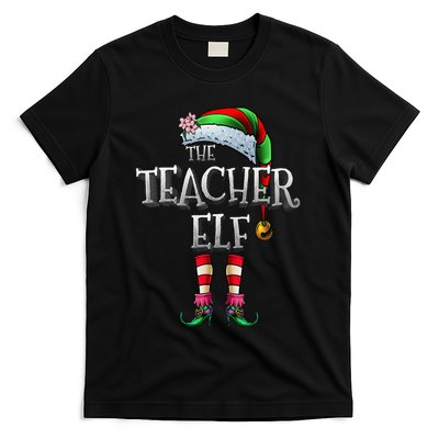 The Teacher Elf Matching Family Funny Christmas Elf T-Shirt
