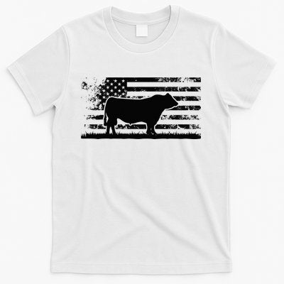 USA American Flag America Cow Black Angus Rancher T-Shirt