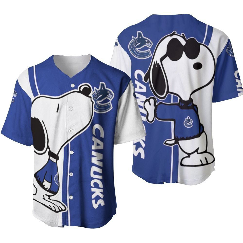 Vancouver Canucks snoopy lover Printed Baseball Jersey - Gift for Women Men - Bafud