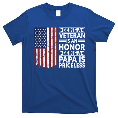 Veteran Honor Papa Priceless Proud American Veteran Dad Gift T-Shirt