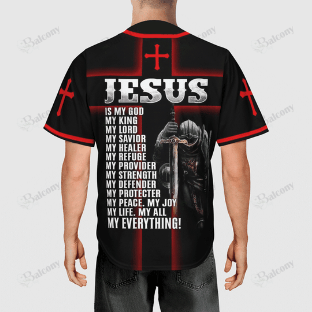 Warrior Jesus is my everything Baseball Jersey | Colorful | Adult Unisex | S - 5XL Full Size - Aopprinter
