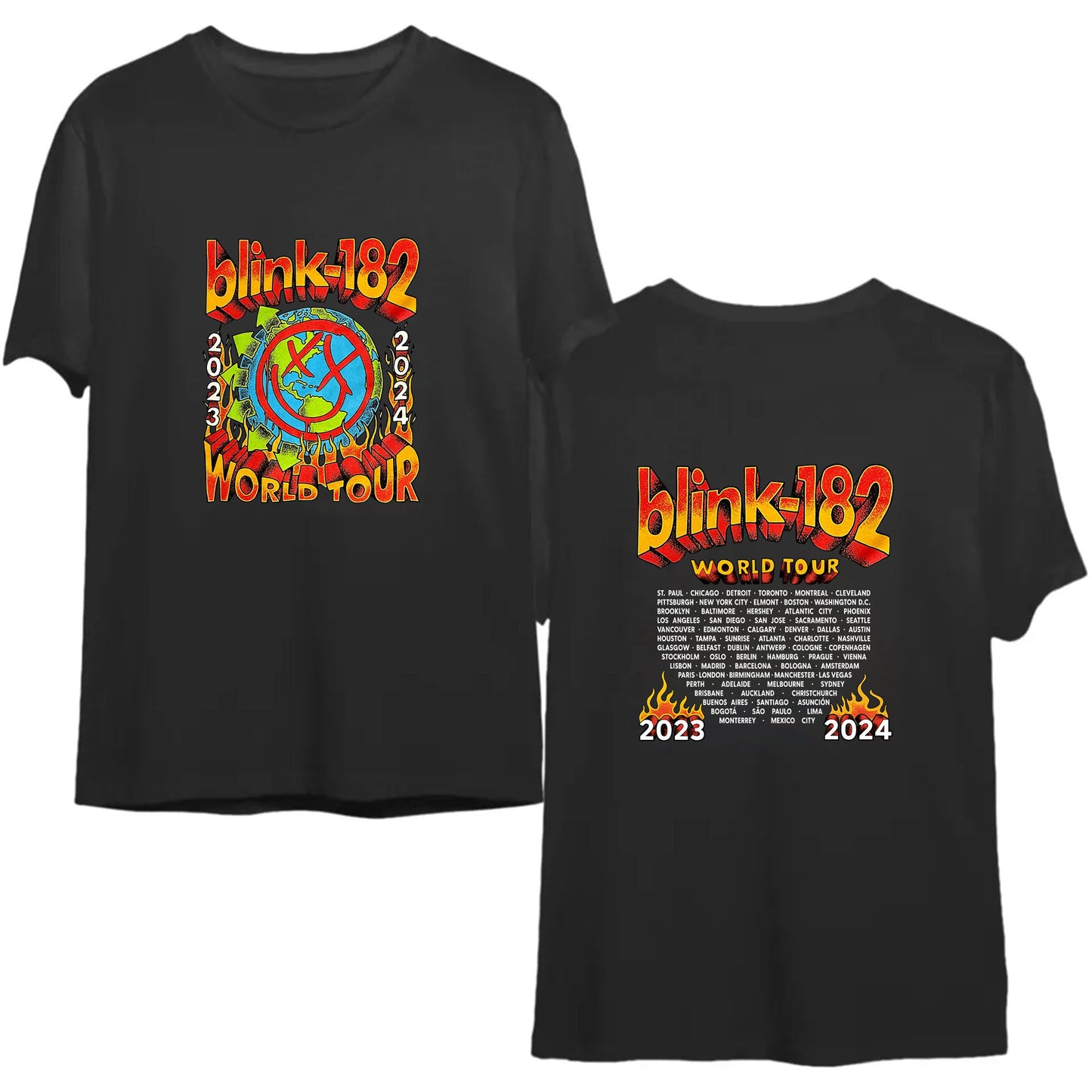 World Tour 182 Blink T-Shirt 2023-2024 Band Concert