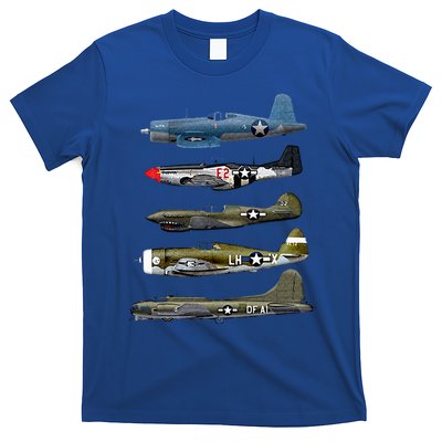 WW2 Warplane B17 P51 Mustang F4U Corsair P40 Warhawk Gift T-Shirt