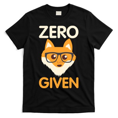 Zero Fox Given Funny Foxes Glasses Don't Care No Fox Given T-Shirt