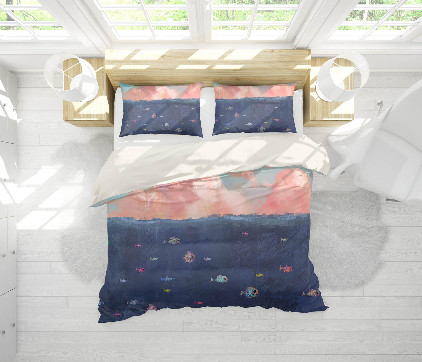 3D Cartoon Colorful Fish Pattern Quilt Cover Set Bedding Set Pillowcases  19