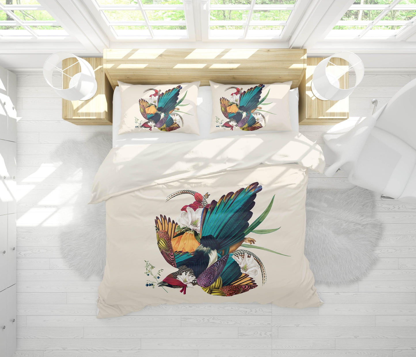 3D Blue Bird Quilt Cover Set Bedding Set Pillowcases 185
