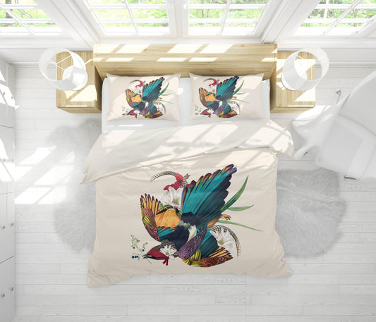 3D Blue Bird Quilt Cover Set Bedding Set Pillowcases 185
