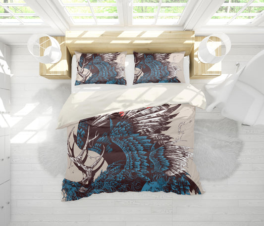 3D Blue Eagle Quilt Cover Set Bedding Set Pillowcases 93