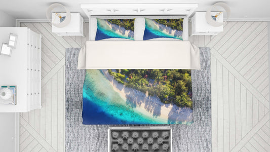 3D Blue Sea Beach Forest Quilt Cover Set Bedding Set Pillowcases 100