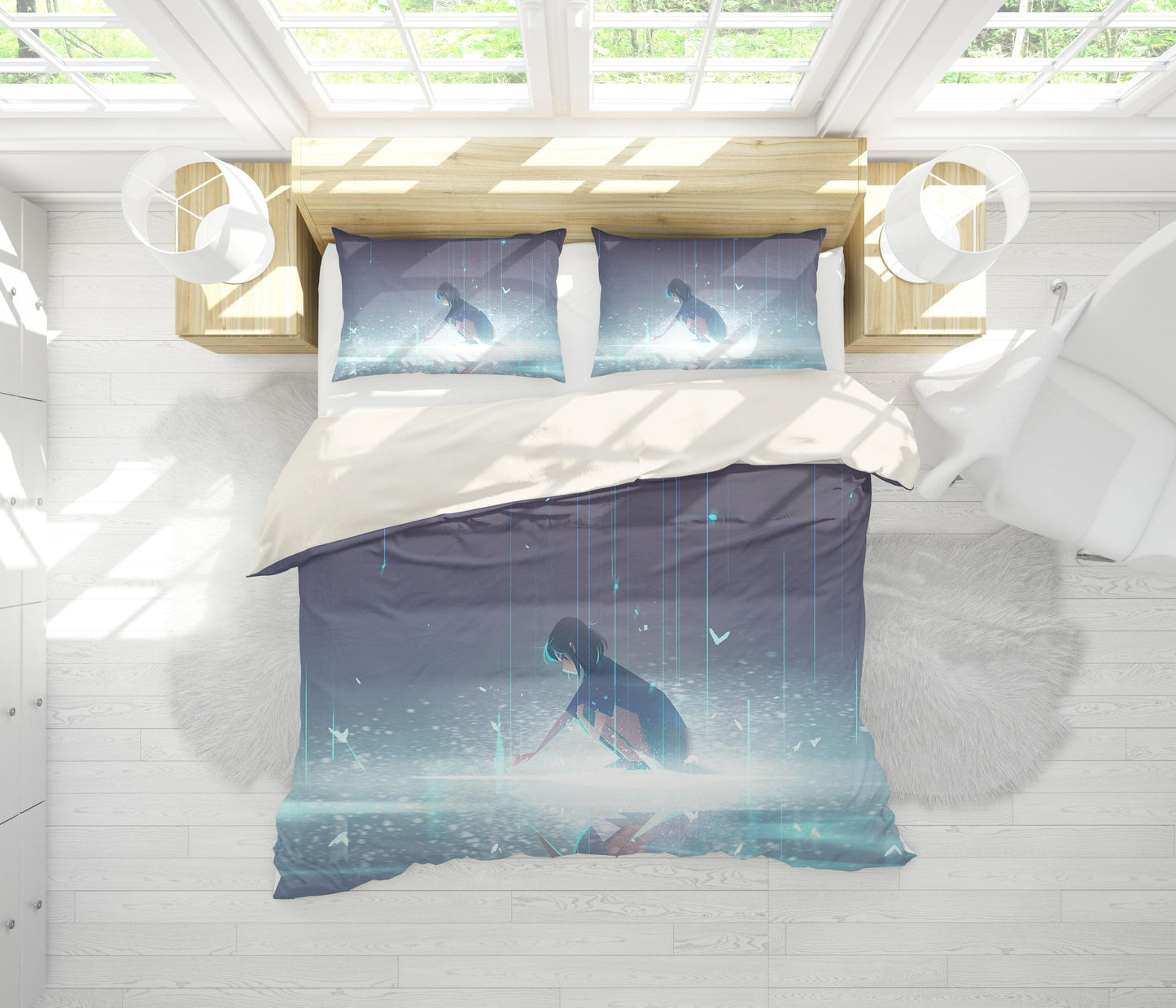 3D Cartoon Girl Quilt Cover Set Bedding Set Pillowcases 158