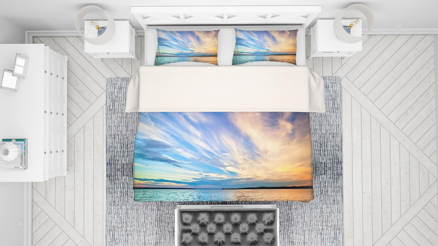 3D Blue Sky Sea Quilt Cover Set Bedding Set Pillowcases 04